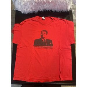 Ronald Regan Vintage T Shirt Get a Job President Election Rare Unique T-Shirt XL